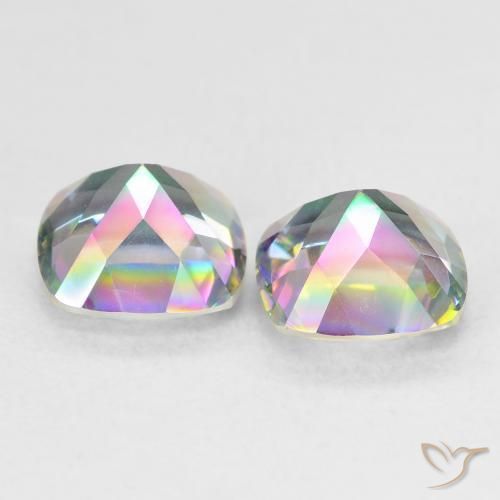 Gemme di Quarzo mistico Multicolore naturale da 2.76 ct, Cuscino, VVS