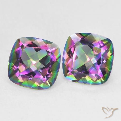 Gemme di Quarzo mistico Multicolore naturale da 2.74 ct, Cuscino, VVS