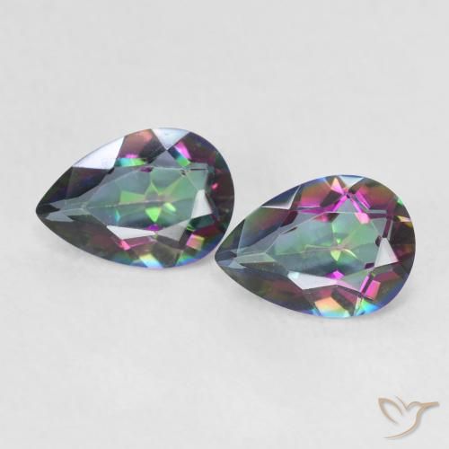 1.25ctw Naturale Multicolore Quarzo mistico, Forma a pera, VVS