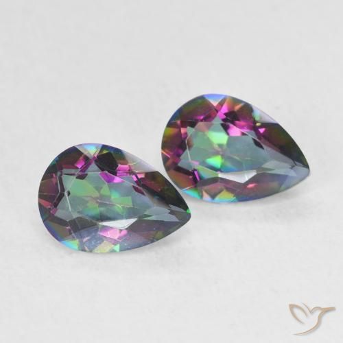 Gemme di Quarzo mistico Multicolore naturale da 1.25 ct, Forma a pera, VVS