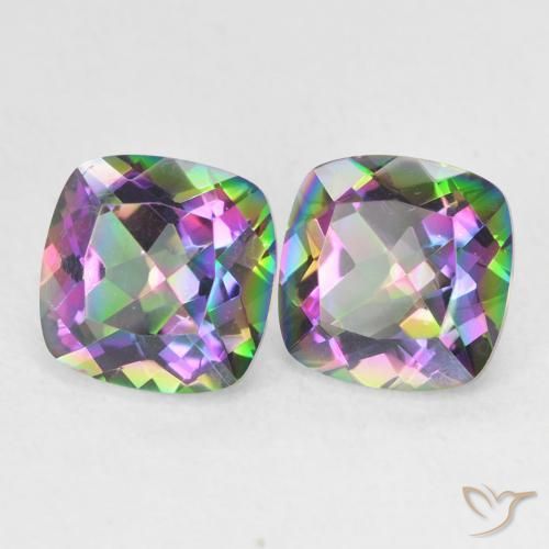 Gemme di Quarzo mistico Multicolore naturale da 2.88 ct, Cuscino, VVS