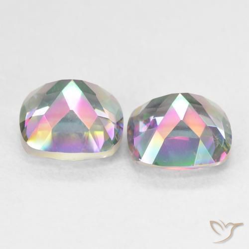 Gemme di Quarzo mistico Multicolore naturale da 2.88 ct, Cuscino, VVS