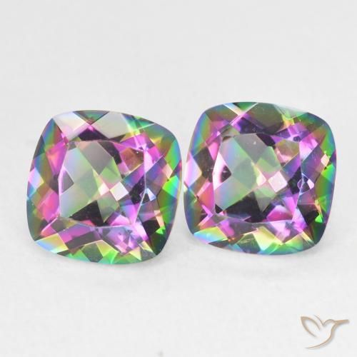 Gemme di Quarzo mistico Multicolore naturale da 2.79 ct, Cuscino, VVS