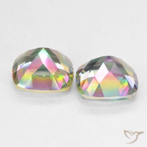 Gemme di Quarzo mistico Multicolore naturale da 2.79 ct, Cuscino, VVS