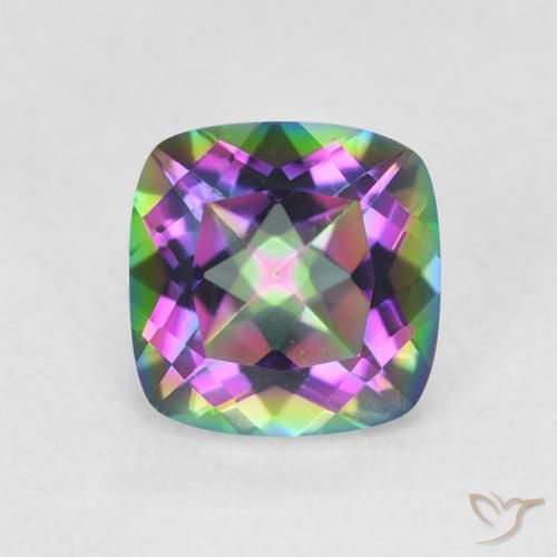 1.40ct Naturale Multicolore Quarzo mistico, Cuscino, VVS