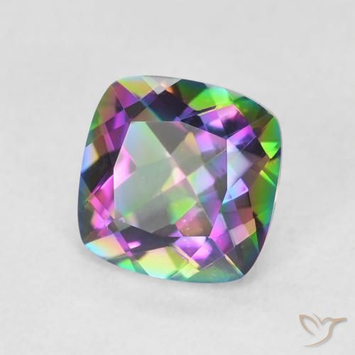 Quarzo mistico Multicolore naturale da 1.40 ct, Cuscino, VVS