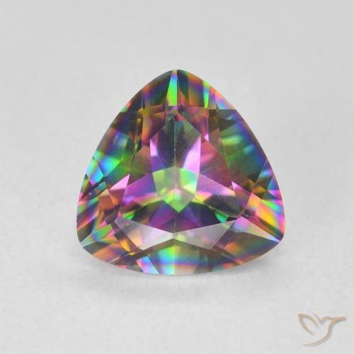 1.62ct Naturale Multicolore Quarzo mistico, Taglio trillion, VVS