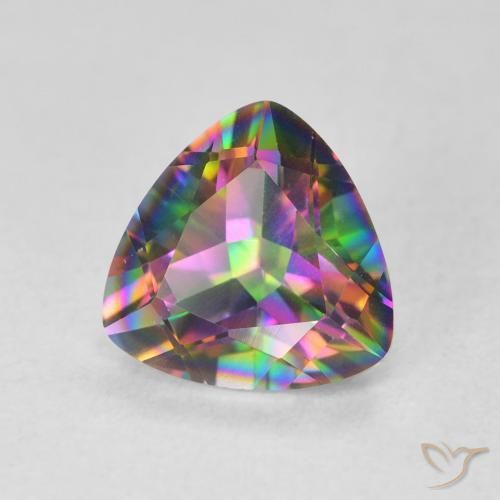 Quarzo mistico Multicolore naturale da 1.62 ct, Taglio trillion, VVS