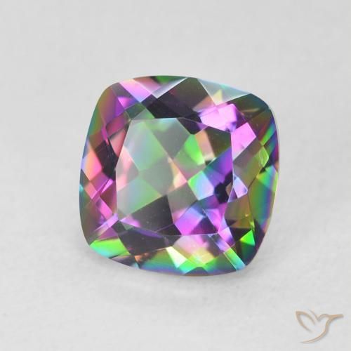 Quarzo mistico Multicolore naturale da 1.42 ct, Taglio a cuscino, VVS