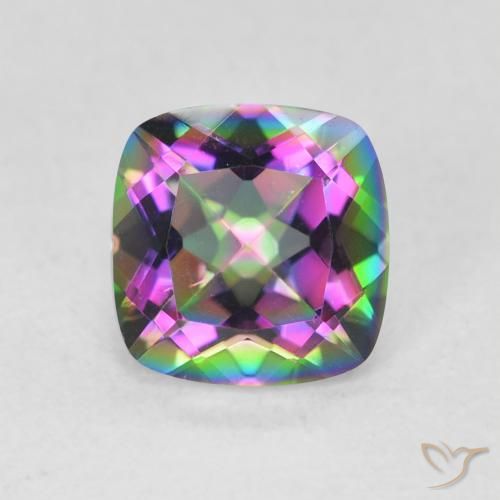 1.40ct Naturale Multicolore Quarzo mistico, Cuscino, VVS