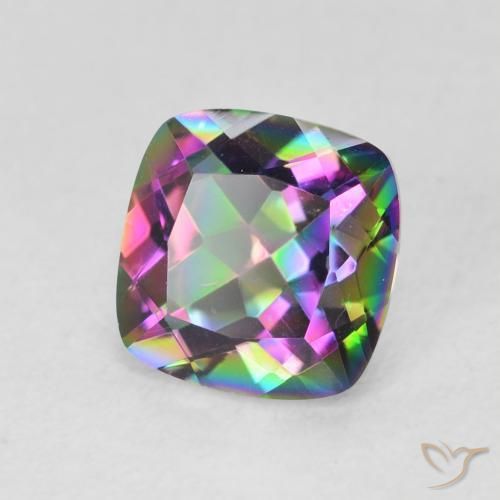 Quarzo mistico Multicolore naturale da 1.40 ct, Cuscino, VVS