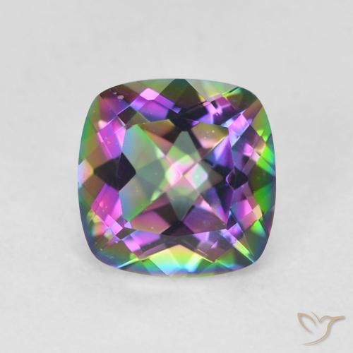 1.45ct Naturale Multicolore Quarzo mistico, Cuscino, VVS