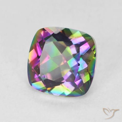 Quarzo mistico Multicolore naturale da 1.45 ct, Taglio a cuscino, VVS