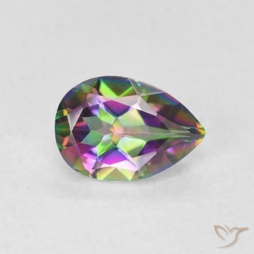 0.66ct Naturale Multicolore Quarzo mistico, Forma a pera, VS