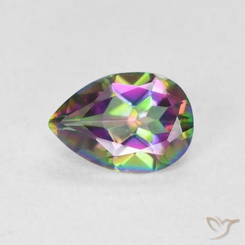 Quarzo mistico Multicolore naturale da 0.66 ct, Forma a pera, VS