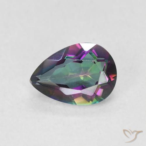 0.66ct Naturale Multicolore Quarzo mistico, Forma a pera, VVS