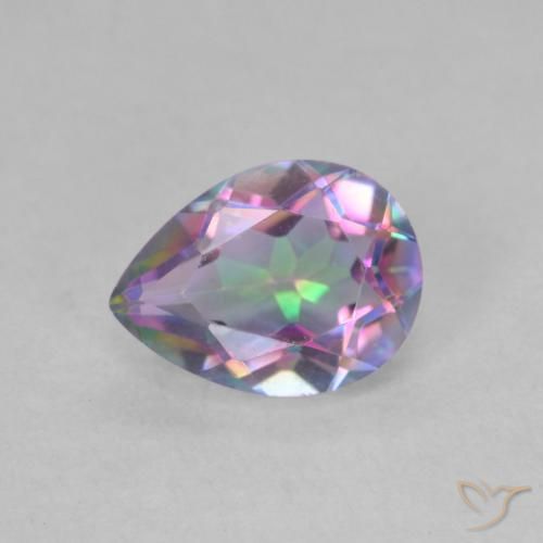 1.09ct Naturale Multicolore Quarzo mistico, Forma a pera, VVS-VS, Photo A