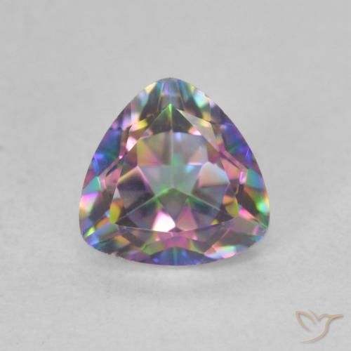 0.77ct Naturale Multicolore Quarzo mistico, Taglio trillion, VVS-VS