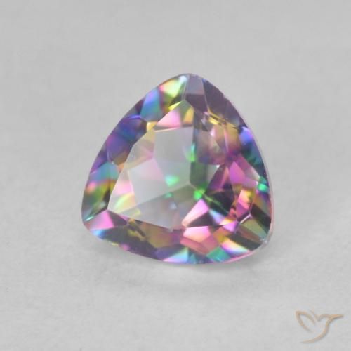 Quarzo mistico Multicolore naturale da 0.77 ct, Taglio trillion, VVS-VS