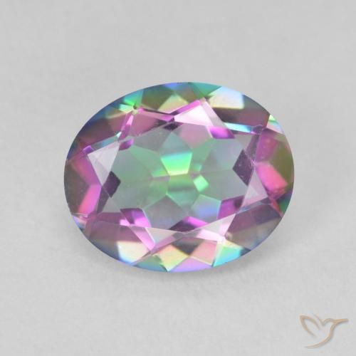 3.08ct Naturale Multicolore Quarzo mistico, Ovale, VVS-VS