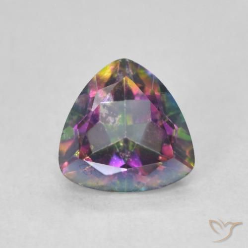 0.74ct Naturale Multicolore Quarzo mistico, Taglio trillion, VS