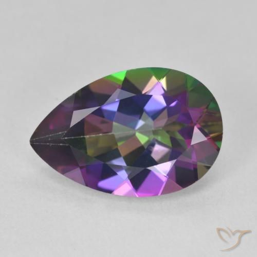 6.06ct Naturale Multicolore Quarzo mistico, Forma a pera, VVS-VS