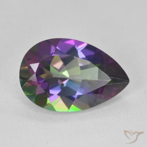 Quarzo mistico Multicolore naturale da 6.06 ct, Forma a pera, VVS-VS