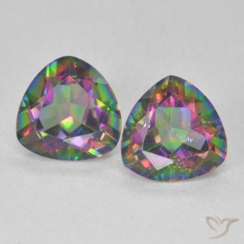 2.28ctw Naturale Multicolore Quarzo mistico, Taglio trillion, VVS-VS