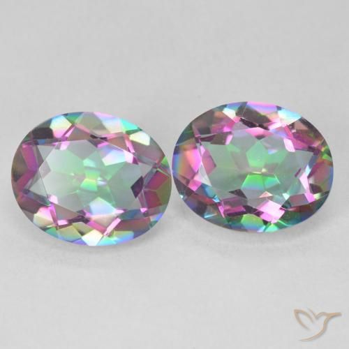 Gemme di Quarzo mistico Multicolore naturale da 6.35 ct, Ovale, VVS-VS