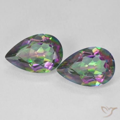 5.76ctw Naturale Multicolore Quarzo mistico, Forma a pera, VS