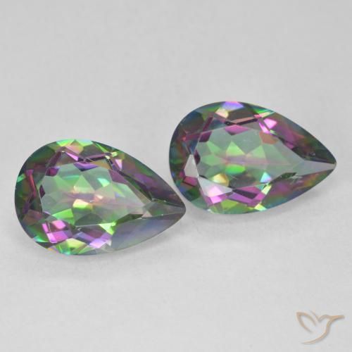 Gemme di Quarzo mistico Multicolore naturale da 5.76 ct, Forma a pera, VS