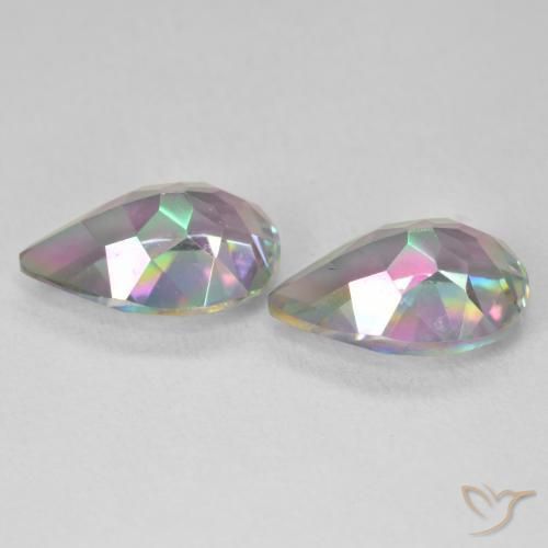 Gemme di Quarzo mistico Multicolore naturale da 5.76 ct, Forma a pera, VS