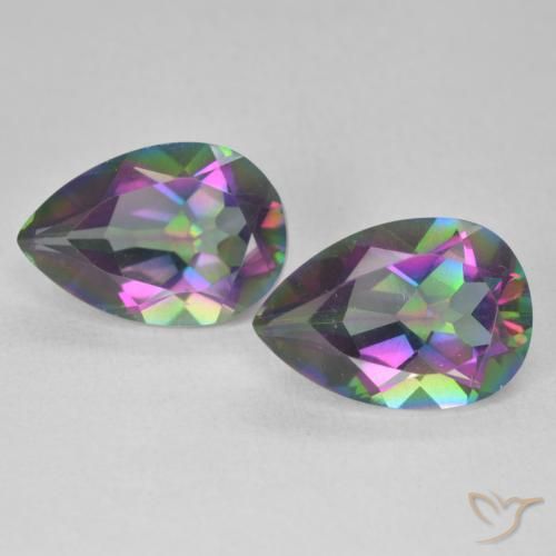 5.80ctw Naturale Multicolore Quarzo mistico, Forma a pera, VVS
