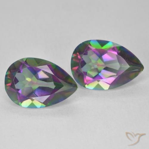 Gemme di Quarzo mistico Multicolore naturale da 5.80 ct, Forma a pera, VVS