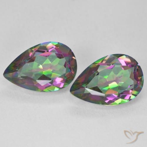 5.93ctw Naturale Multicolore Quarzo mistico, Forma a pera, VVS