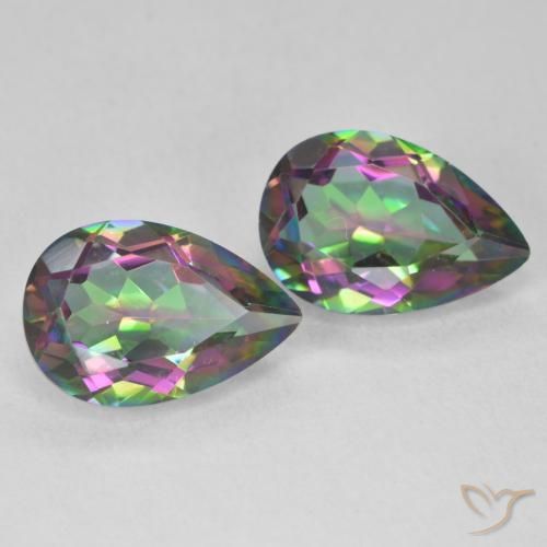Gemme di Quarzo mistico Multicolore naturale da 5.93 ct, Forma a pera, VVS