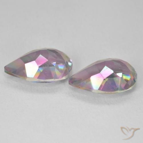 Gemme di Quarzo mistico Multicolore naturale da 5.93 ct, Forma a pera, VVS