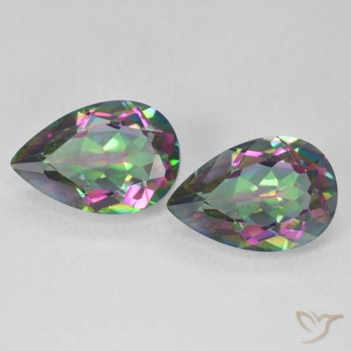 5.73ctw Naturale Multicolore Quarzo mistico, Forma a pera, VVS-VS