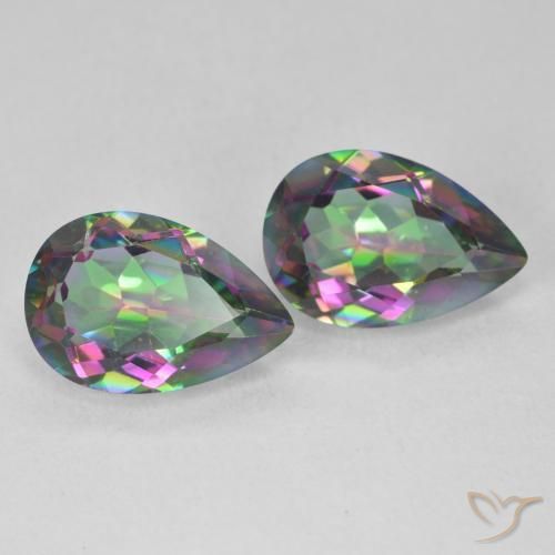 Gemme di Quarzo mistico Multicolore naturale da 5.73 ct, Forma a pera, VVS-VS