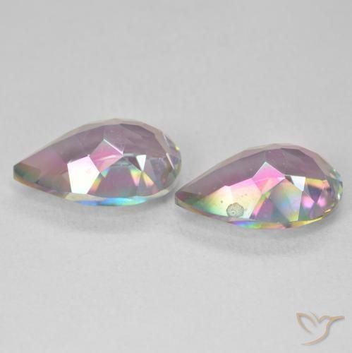Gemme di Quarzo mistico Multicolore naturale da 5.73 ct, Forma a pera, VVS-VS