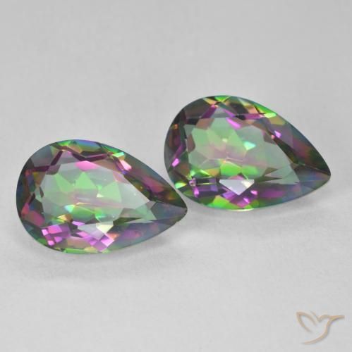 Gemme di Quarzo mistico Multicolore naturale da 6.06 ct, Forma a pera, VVS-VS