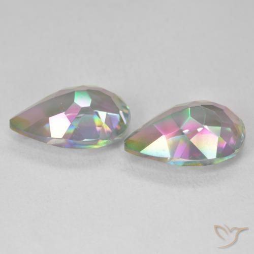 Gemme di Quarzo mistico Multicolore naturale da 6.06 ct, Forma a pera, VVS-VS