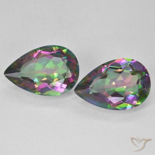 6.05ctw Naturale Multicolore Quarzo mistico, Forma a pera, VVS-VS, Photo A