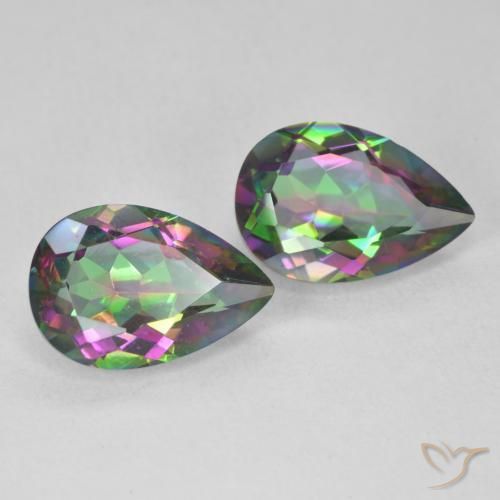 Gemme di Quarzo mistico Multicolore naturale da 6.05 ct, Forma a pera, VVS-VS