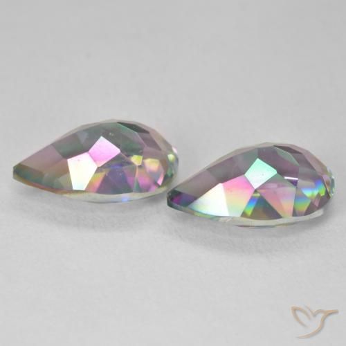 Gemme di Quarzo mistico Multicolore naturale da 6.05 ct, Forma a pera, VVS-VS