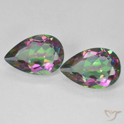 6.20ctw Naturale Multicolore Quarzo mistico, Forma a pera, VVS-VS