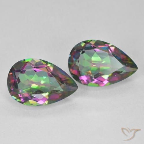Gemme di Quarzo mistico Multicolore naturale da 6.20 ct, Forma a pera, VVS-VS
