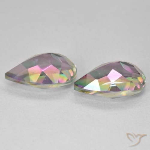 Gemme di Quarzo mistico Multicolore naturale da 6.20 ct, Forma a pera, VVS-VS