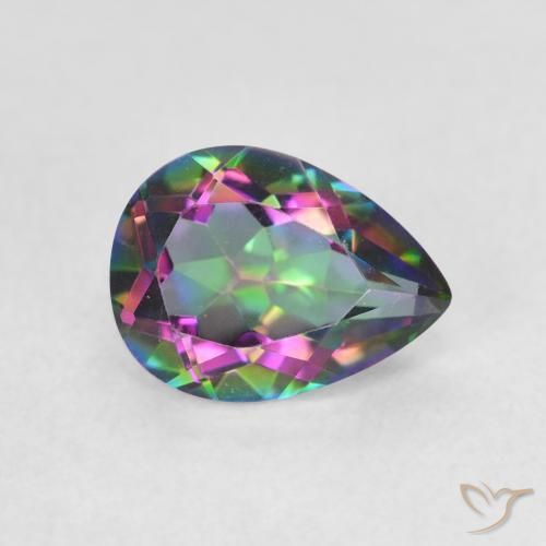 Quarzo mistico Multicolore naturale da 1.09 ct, Forma a pera, VVS