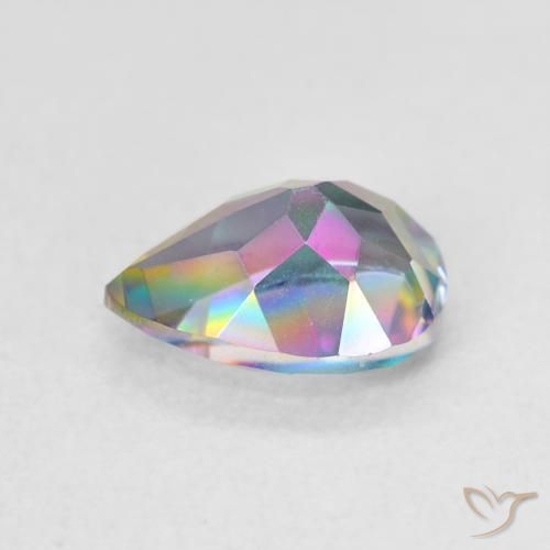 Quarzo mistico Multicolore naturale da 1.09 ct, Forma a pera, VVS